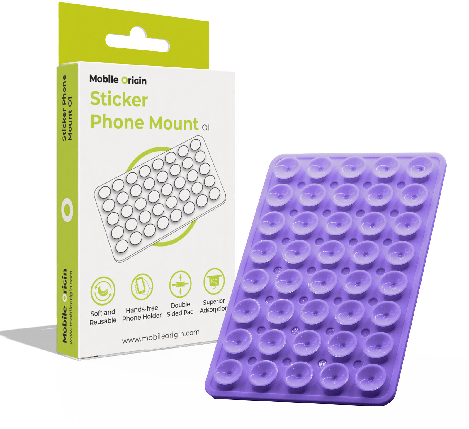 Mobile Origin Sticker Phone Mount O1 Purple