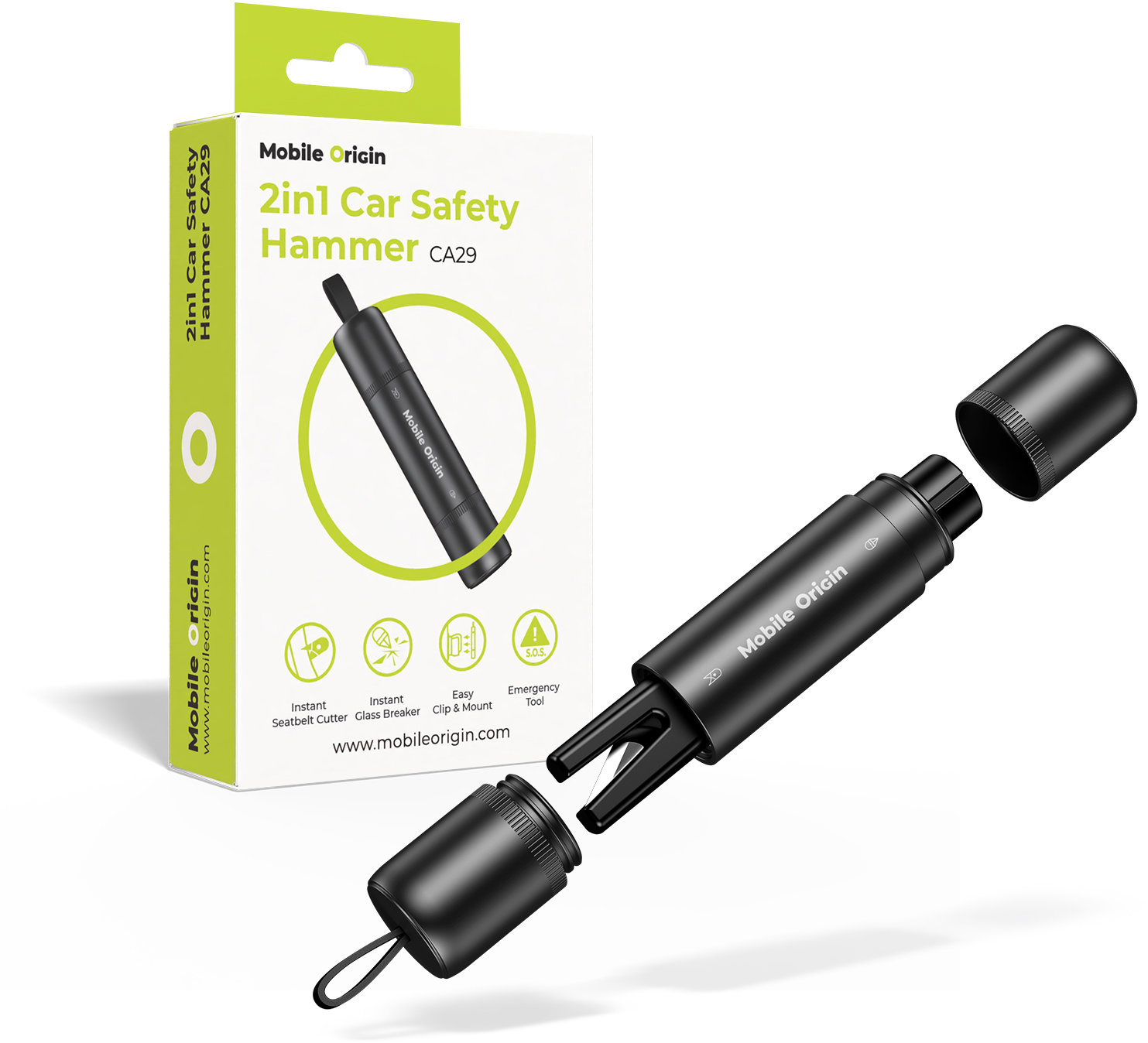 Mobile Origin 2in1 Car Safety Hammer CA29