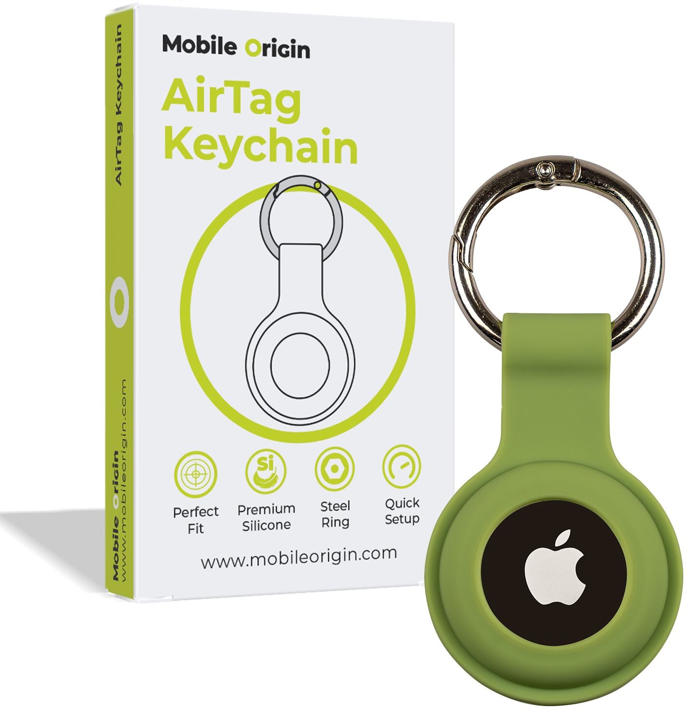 Mobile Origin Airtag KeyChain, green
