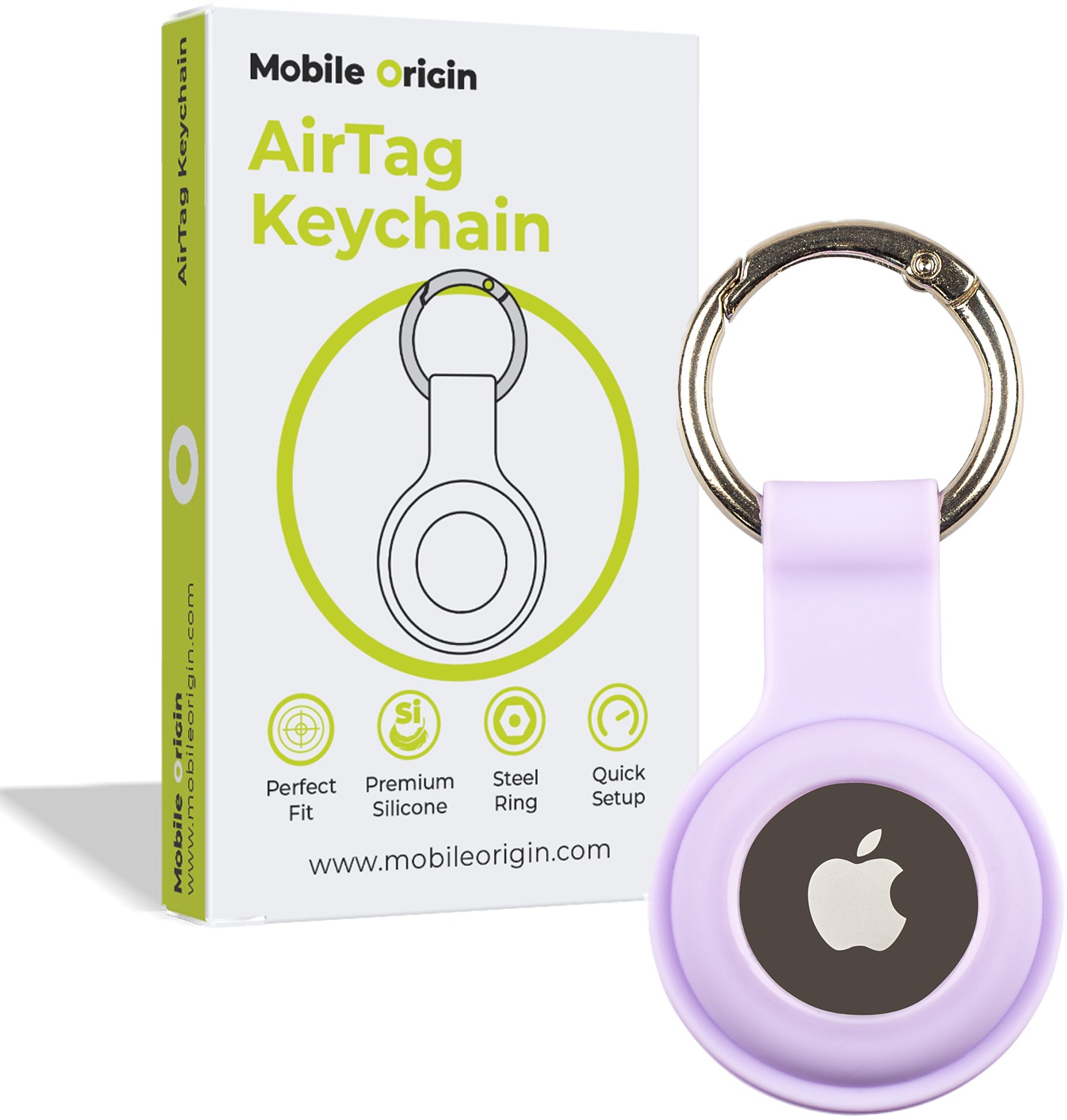 Mobile Origin Airtag KeyChain, purple