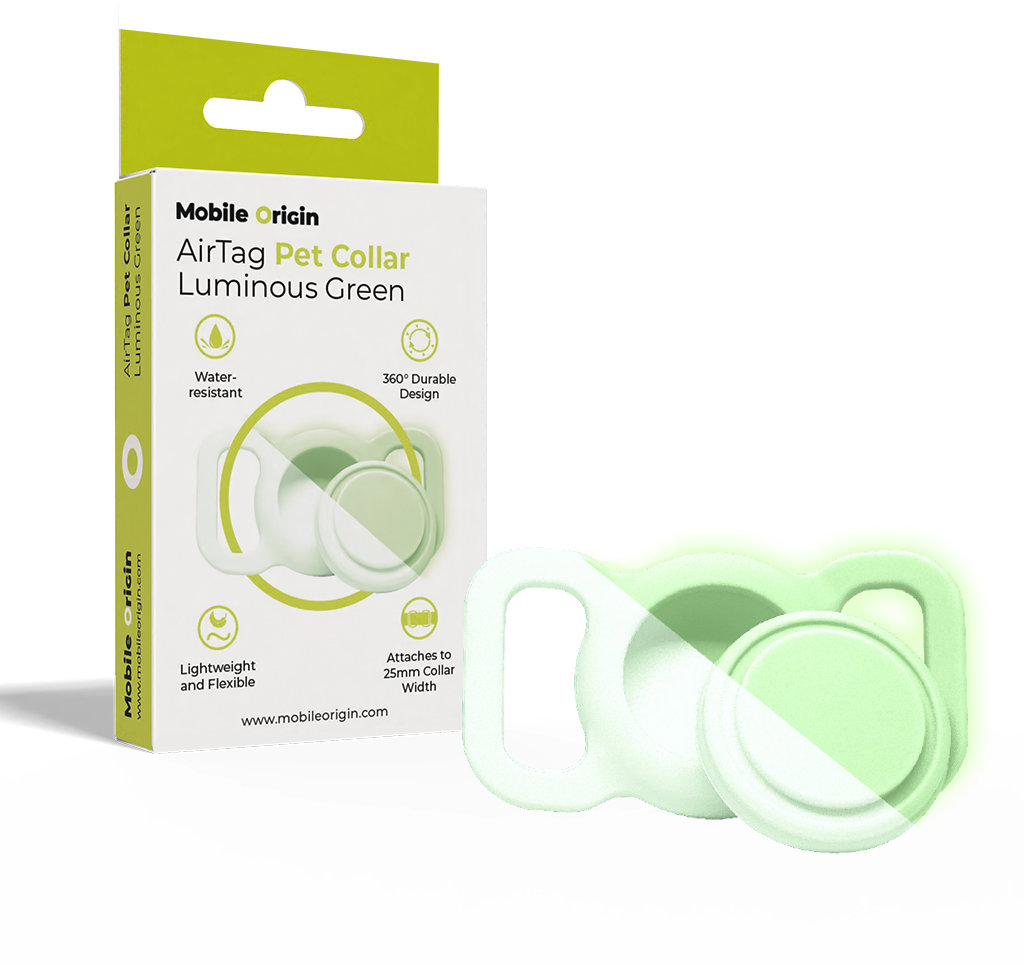 Mobile Origin AirTag Pet Collar Luminous Green