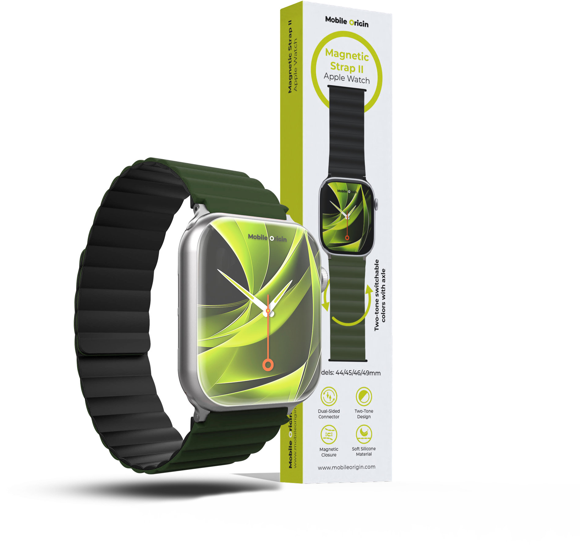 Mobile Origin Magnetic Band II Apple Watch 49mm/46mm/45mm/44mm Green/Black