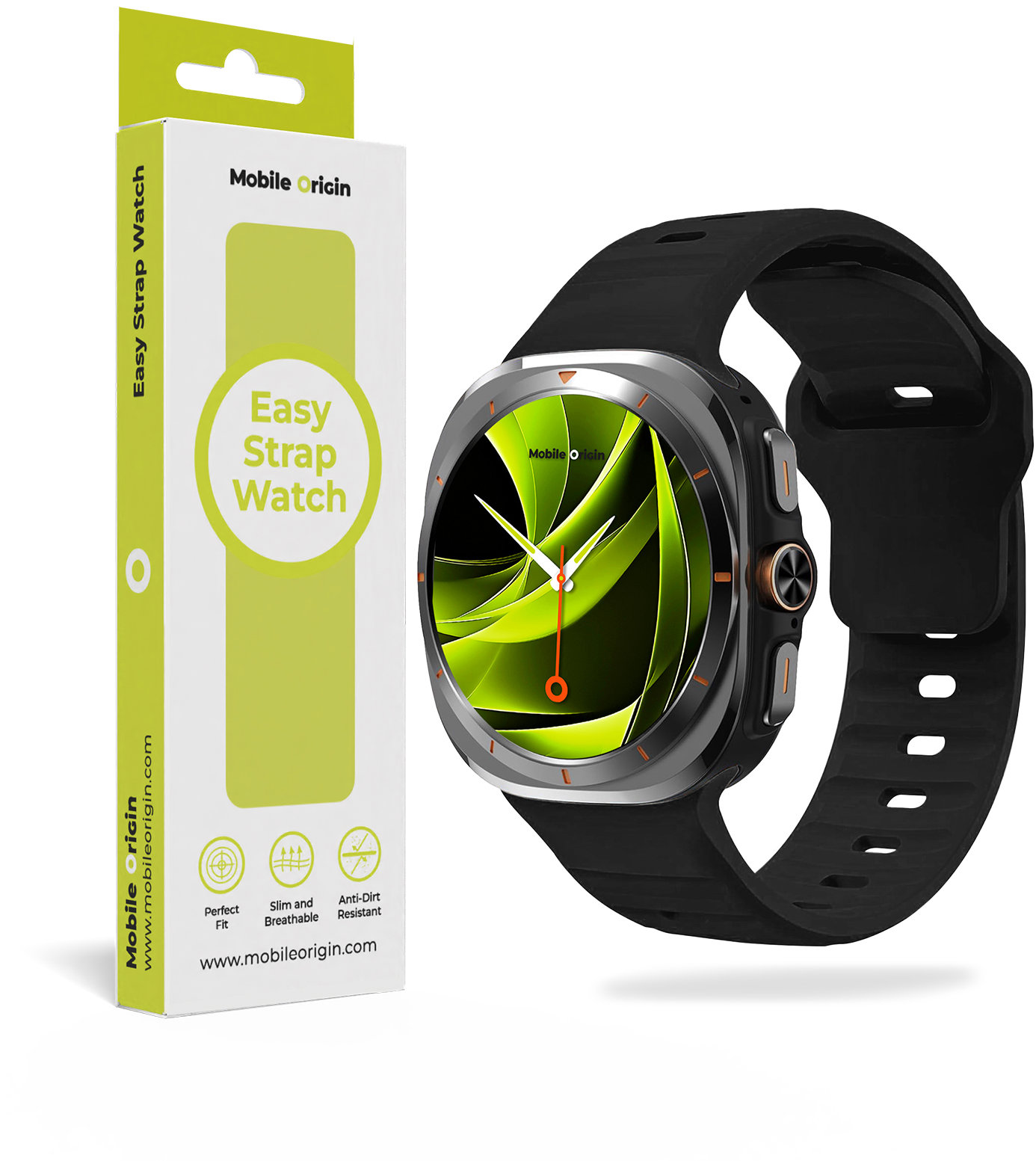 Mobile Origin Easy Strap Silicone Galaxy Watch Ultra 47mm Black