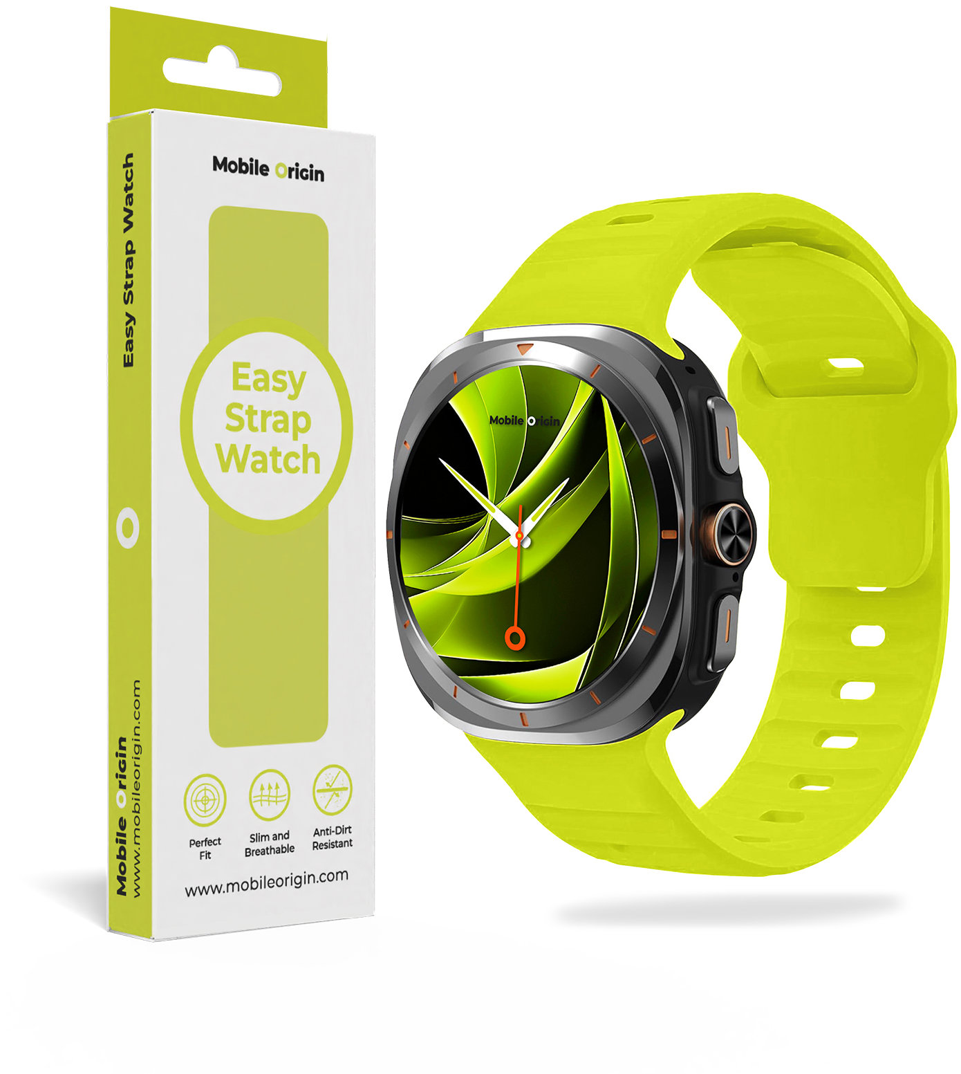 Mobile Origin Easy Strap Silicone Galaxy Watch Ultra 47mm Fluorescence Yellow