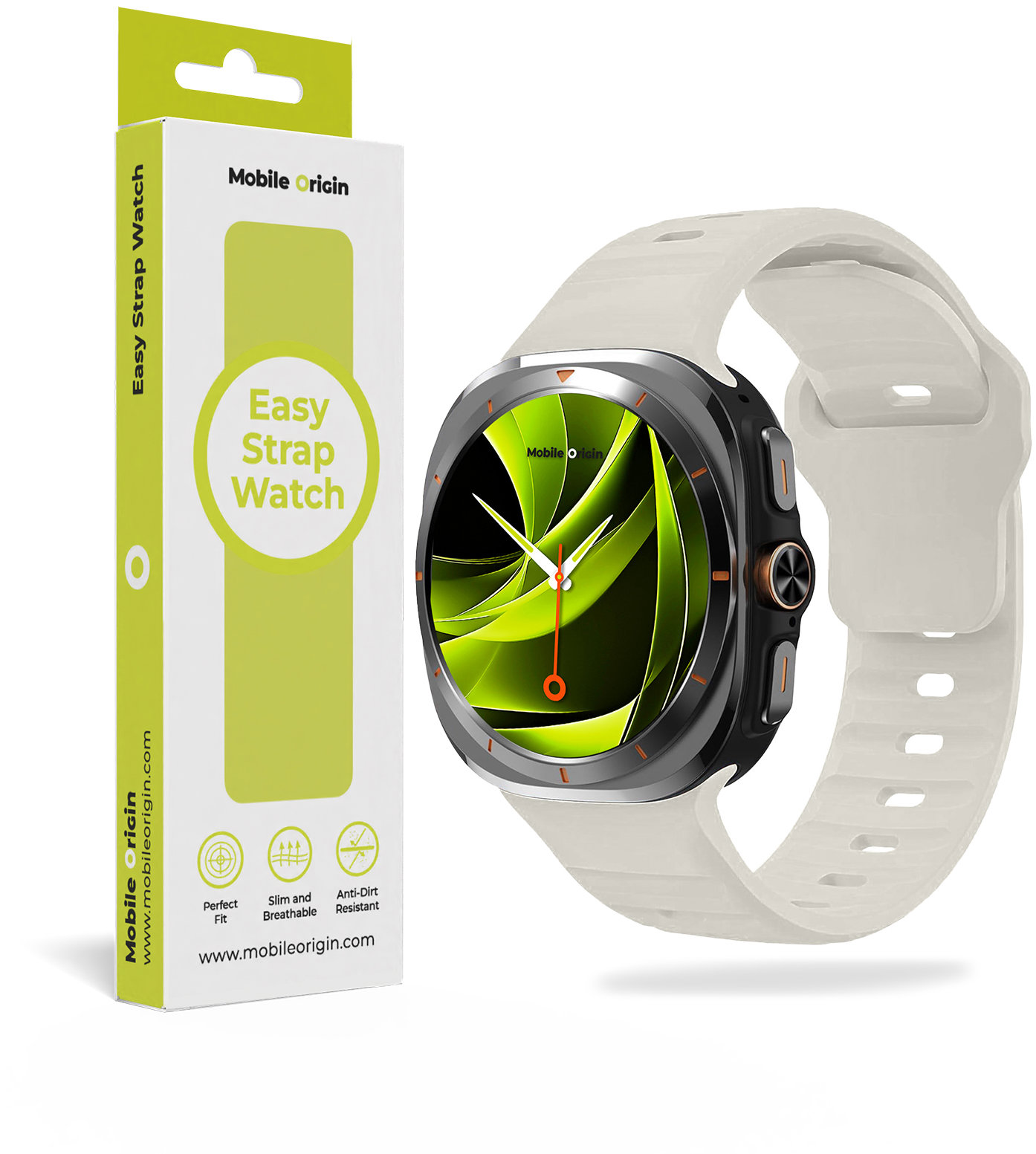 Mobile Origin Easy Strap Silicone Galaxy Watch Ultra 47mm Starlight