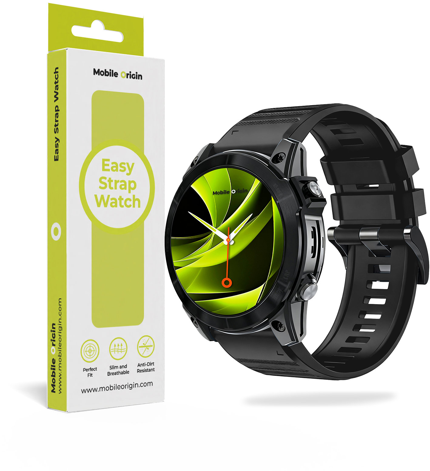 Mobile Origin Easy Strap Quick Fit for Garmin, 22mm Black