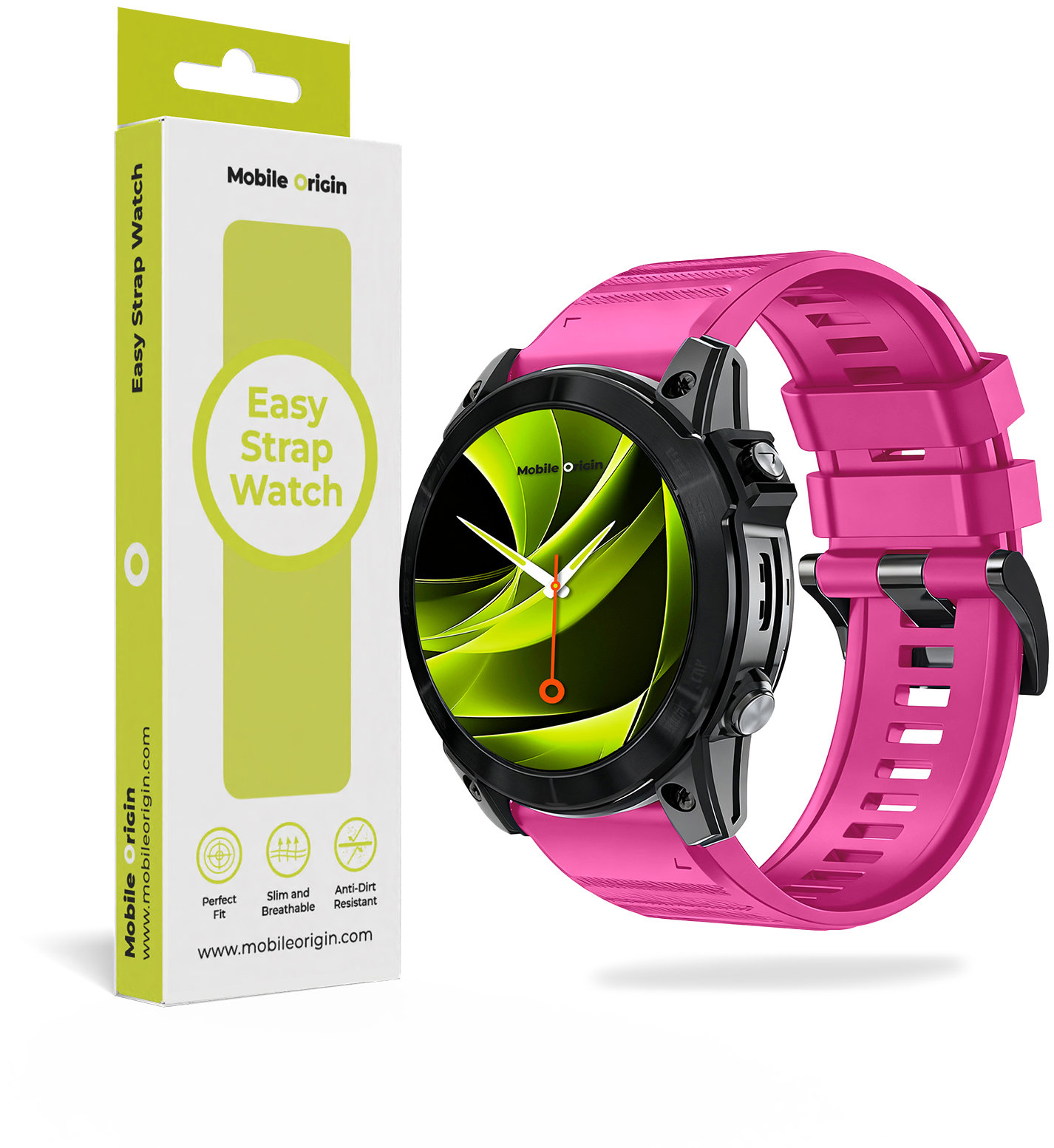 Mobile Origin Easy Strap Quick Fit for Garmin, 26mm Pink