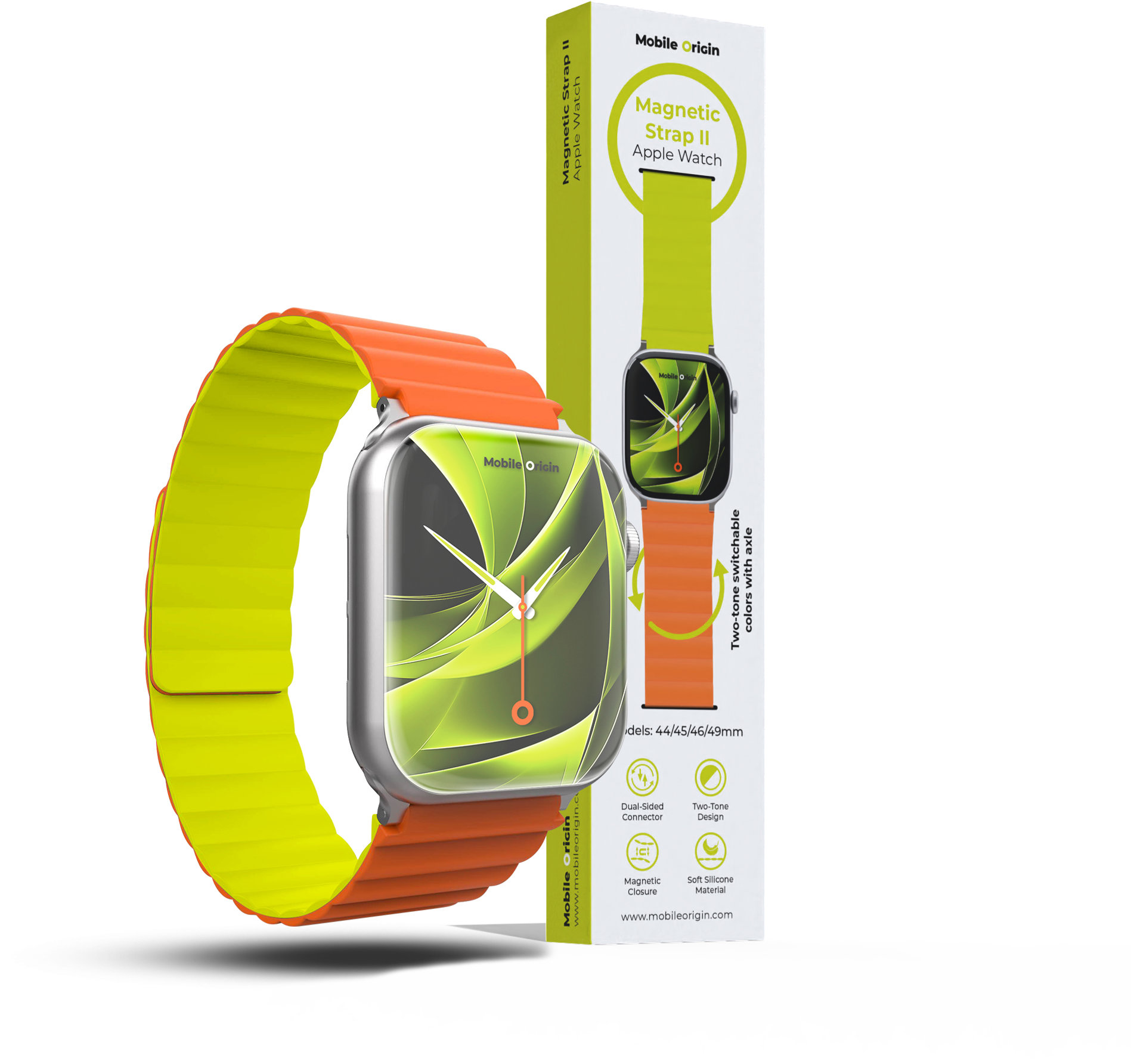 Mobile Origin Magnetic Band II Apple Watch 49mm/46mm/45mm/44mm Orange/Green