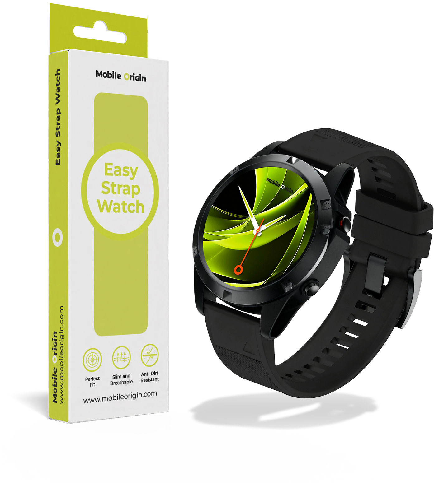 Mobile Origin Easy Strap Quick Fit for Garmin, 20mm Black