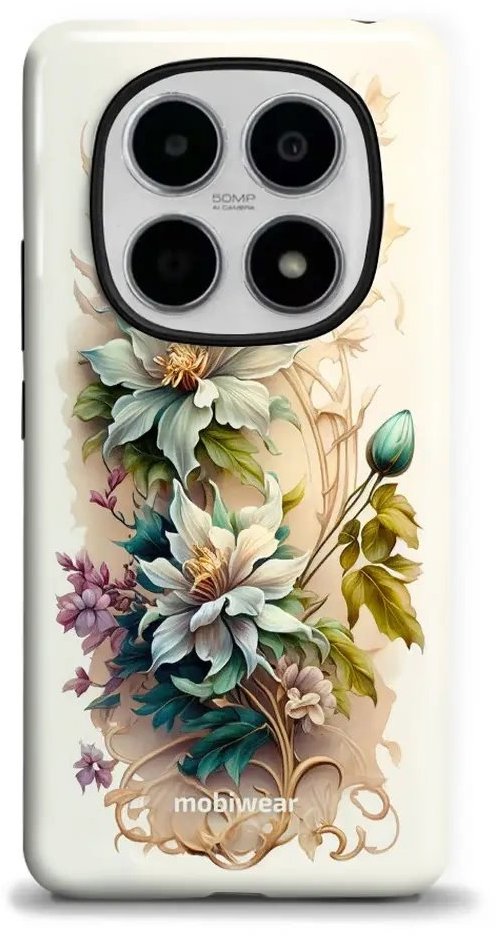 Mobiwear Odolné pouzdro Xiaomi Redmi Note 15 5G - Elite Pro E014E Krémové květy