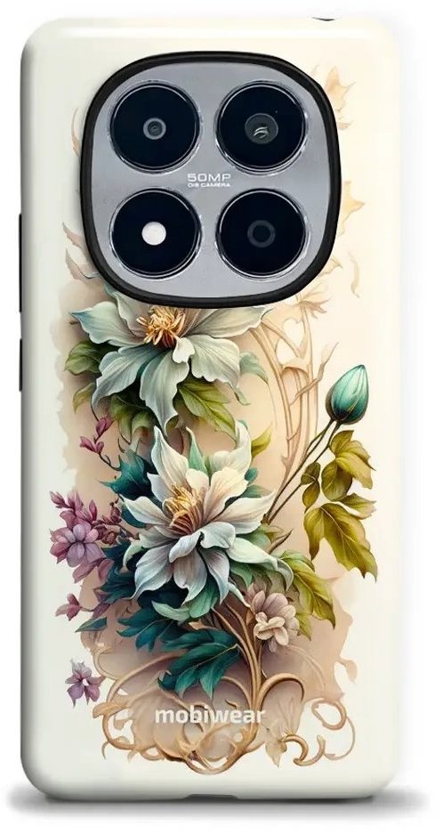 Mobiwear Odolné pouzdro Xiaomi Redmi Note 15 Pro 5G - Elite Pro E014E Krémové květy