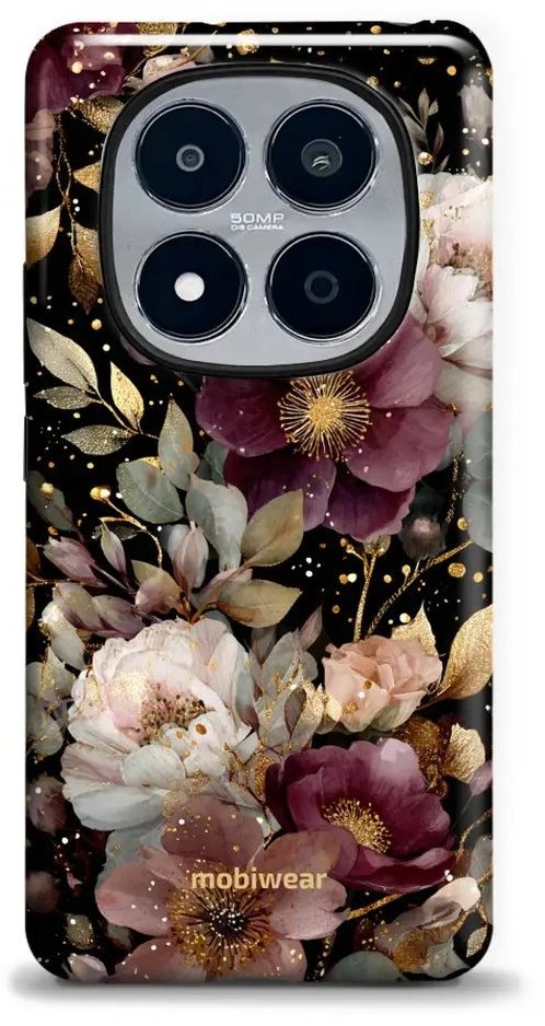 Mobiwear Odolné pouzdro Xiaomi Redmi Note 15 Pro 5G - Elite Pro E169E Zlatavé kvítky
