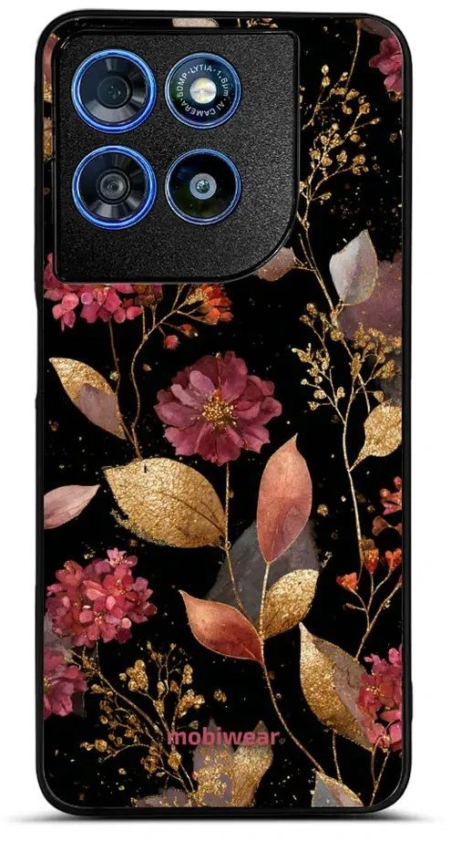 Mobiwear Lesklé pouzdro Glossy pro Motorola Moto G57 Power - G171G zlatavé lístky