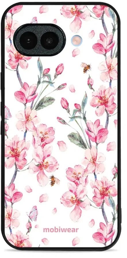 Mobiwear Lesklé pouzdro Glossy pro Google Pixel 10a - G033G růžové květy