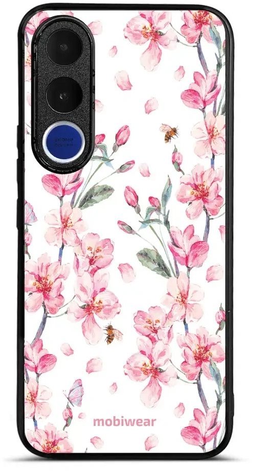 Mobiwear Lesklé pouzdro Glossy pro Vivo V70 FE - G033G růžové květy