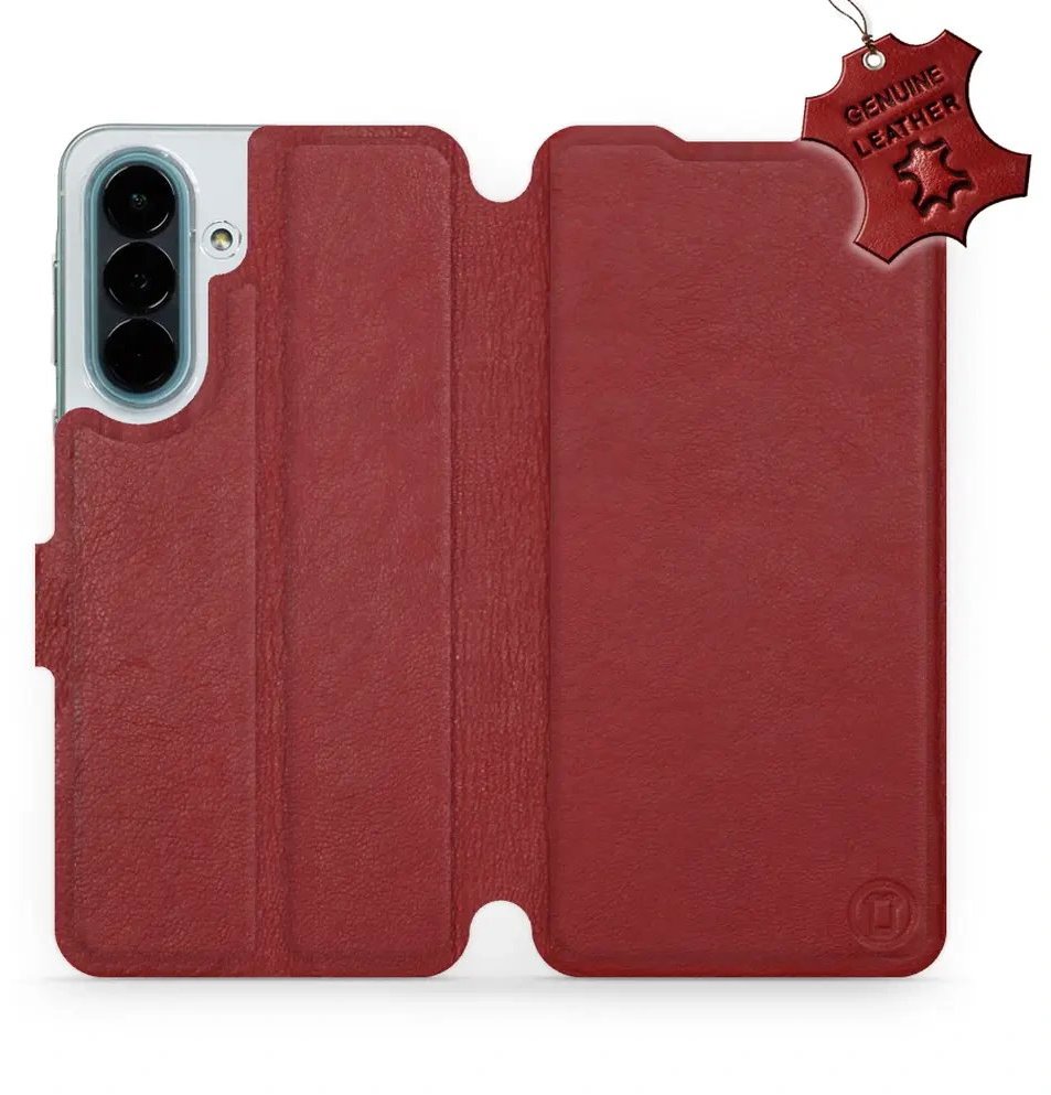 Mobiwear Kožené flip pouzdro pro Samsung Galaxy A27 - červené