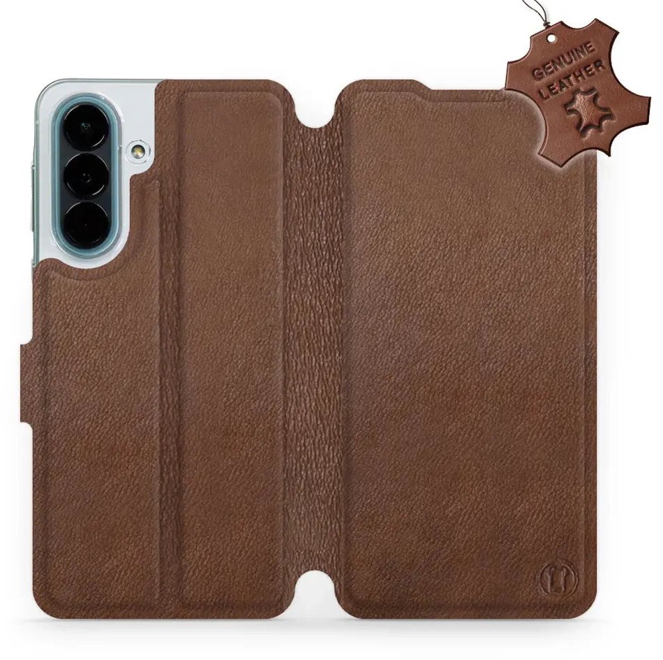 Mobiwear Kožené flip pouzdro pro Samsung Galaxy A27 - hnědé