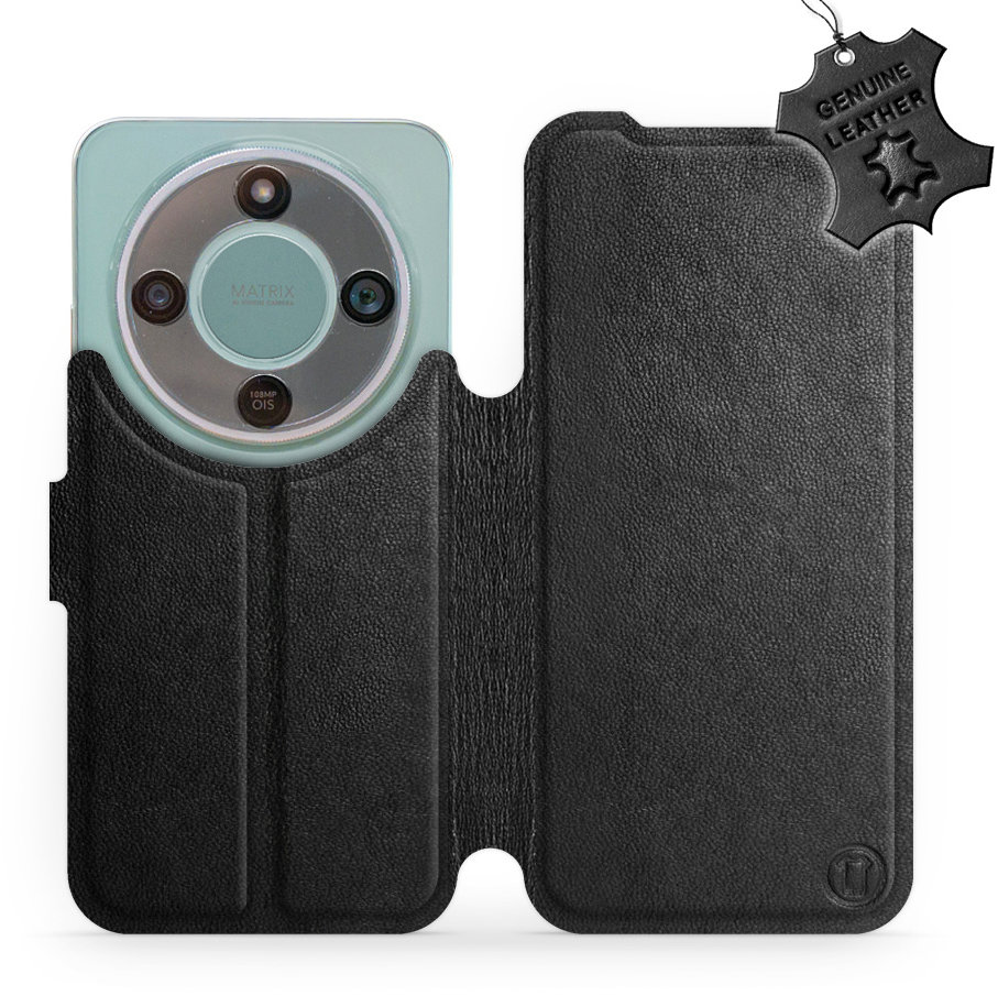 Mobiwear Kožené flip pouzdro pro Honor Magic8 Lite - černé