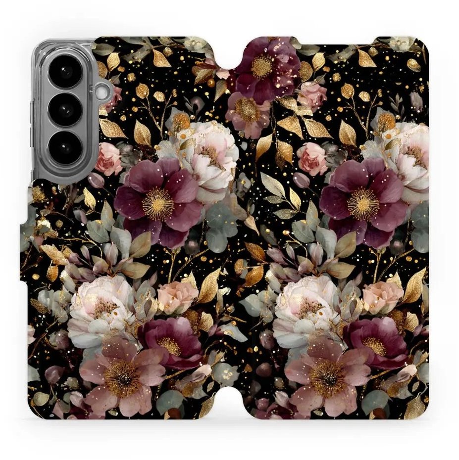 Mobiwear Flip pouzdro pro Samsung Galaxy S26 Plus - V169S zlatavé kvítky