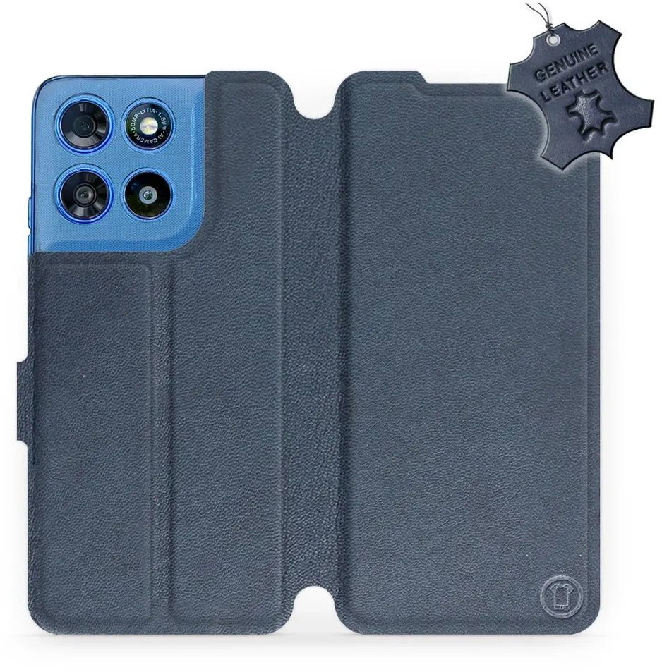 Mobiwear Kožené flip pouzdro pro Motorola Moto G57 Power - modré