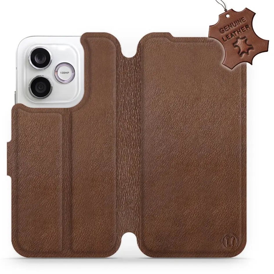Mobiwear Kožené flip pouzdro pro Honor 600 Lite - hnědé