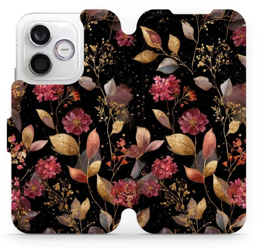 Mobiwear Flip pouzdro pro Honor 600 Lite - V171S zlatavé lístky