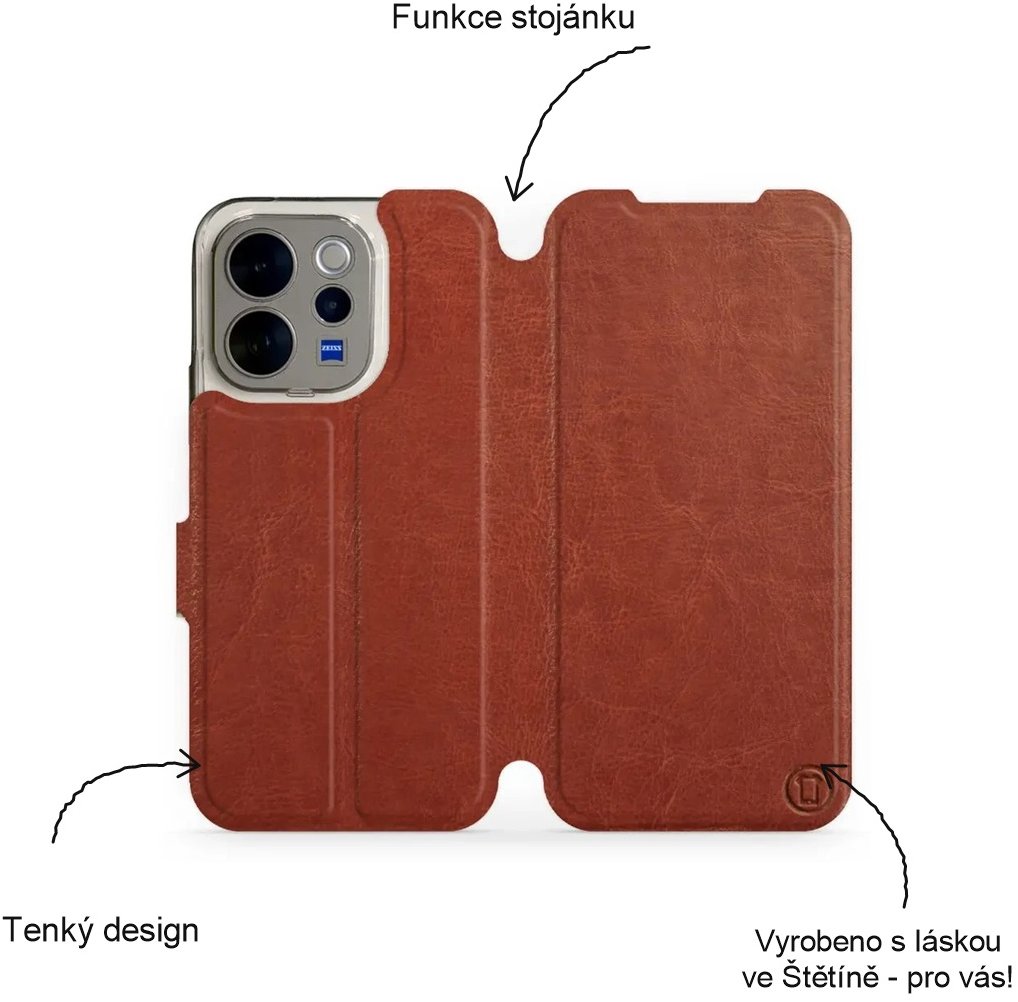 Mobiwear Flip pouzdro pro Vivo V70 - hnědé