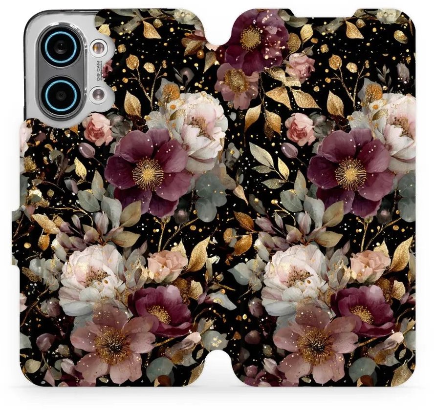 Mobiwear Flip pouzdro pro Xiaomi POCO X8 Pro Max - V169S zlatavé kvítky