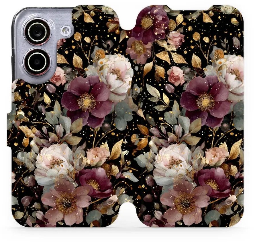 Mobiwear Flip pouzdro pro Xiaomi POCO X8 Pro - V169S zlatavé kvítky