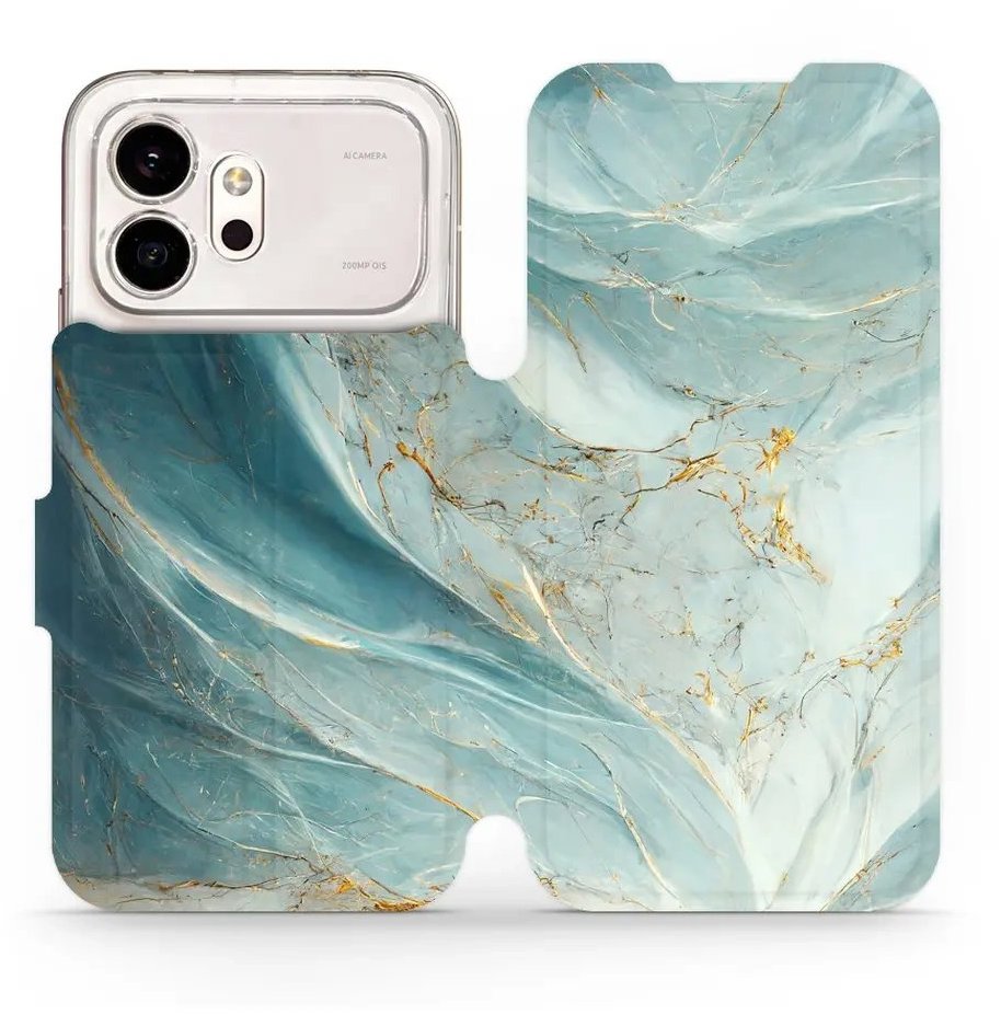 Mobiwear Flip pouzdro pro Honor 600 - VP34S zelenkavý mramor