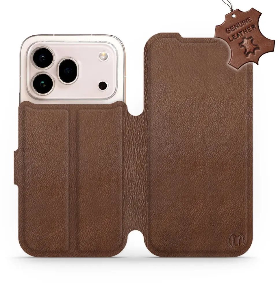 Mobiwear Kožené flip pouzdro pro Honor 600 Pro - hnědé