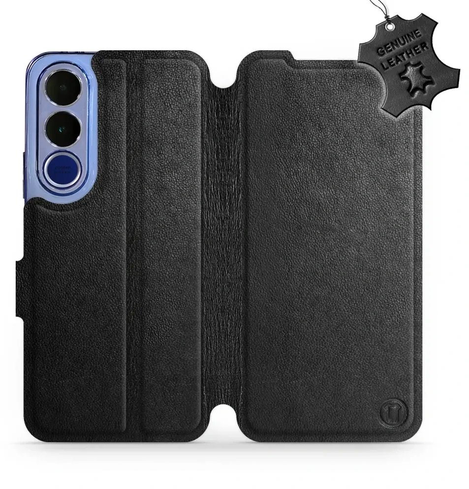 Mobiwear Kožené flip pouzdro pro Vivo V70 FE - černé