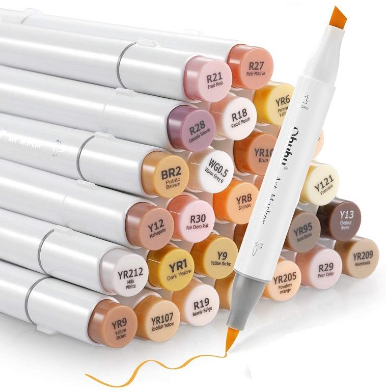 OHUHU oboustranné Brush Chisel 36 ks pleťové + blender
