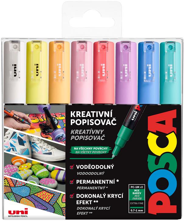 UNI Posca 1M 8 ks pastelové