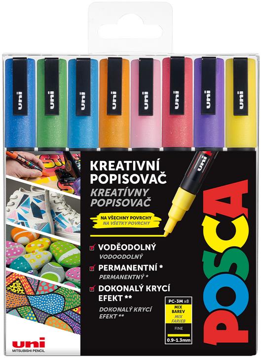 UNI Posca 3M 8 ks třpytivé