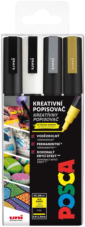 UNI Posca 3M 4 ks - jedinečné fixy a popisovače pro váš psací stůl