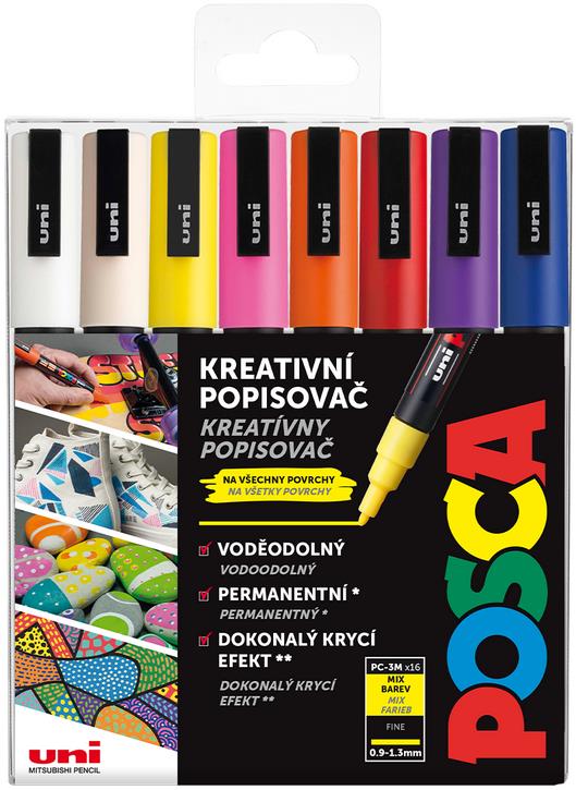 UNI Posca 3M 16 ks - Revoluční Fixy pro Vaše Psací Potřeby