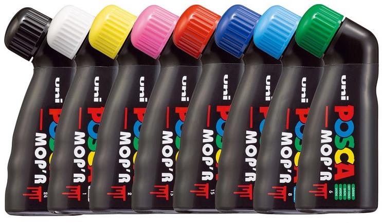Set 8 fixů UNI Posca 22 MOP'R v různých barvách