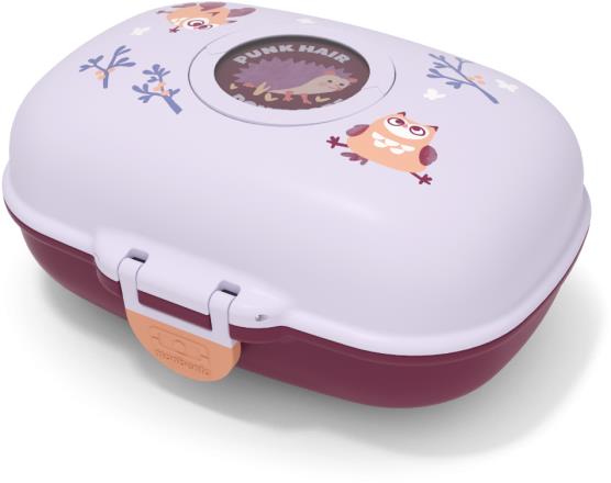 MonBento Svačinový box dětský Gram Purple Owly, fialový