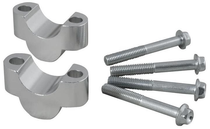 RTECH sada na zvýšení řídítek + 20 mm průměr 28 mm vč. šroubů stříbrná