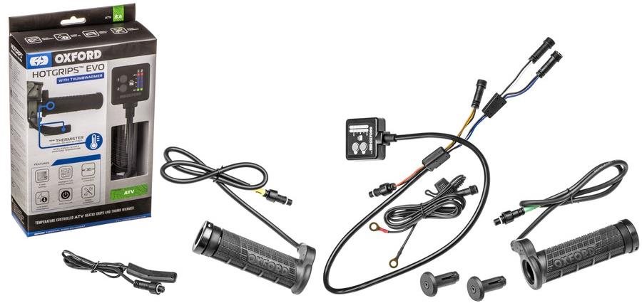 Oxford gripy vyhřívané Hotgrips EVO Thermistor ATV, vč. ohřevu palce plynové páčky a samostatné regu