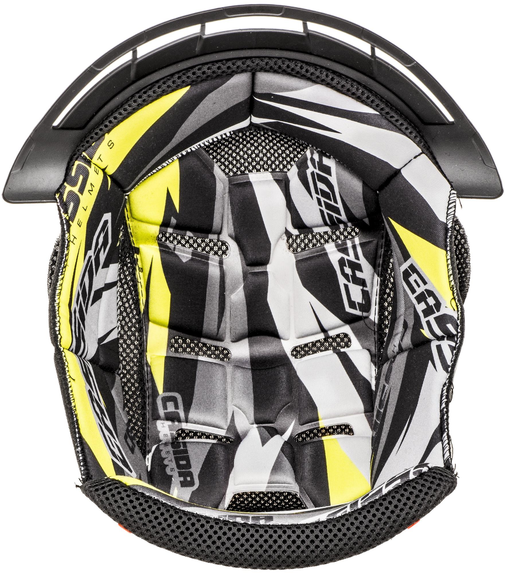 CASSIDA klobouk interieru pro přilby Cross Pro II, žlutá fluo/černá/bílá/šedá, vel. XS