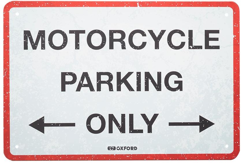OXFORD plechová cedule PARKING červená/šedá, rozměr 30 x 20 cm
