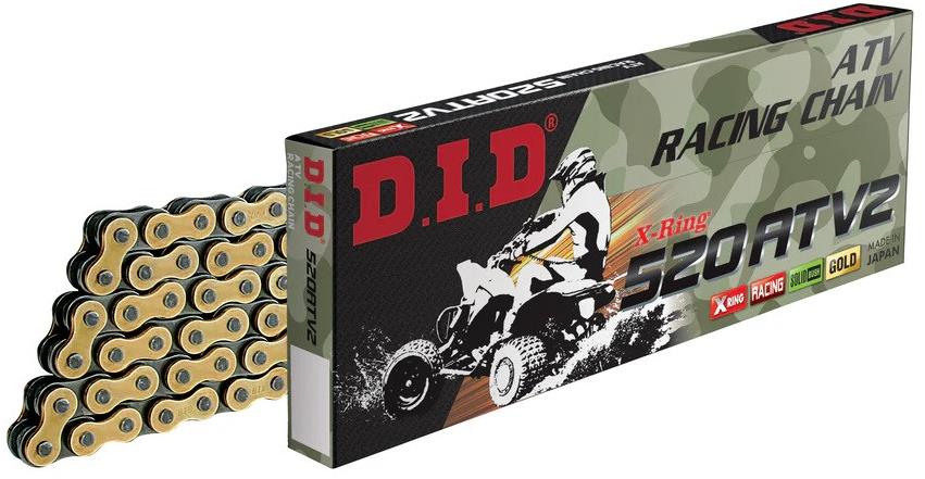 D.I.D Chain ATV X-Kroužkový řetěz 520ATV2 94 L zlatý/černý