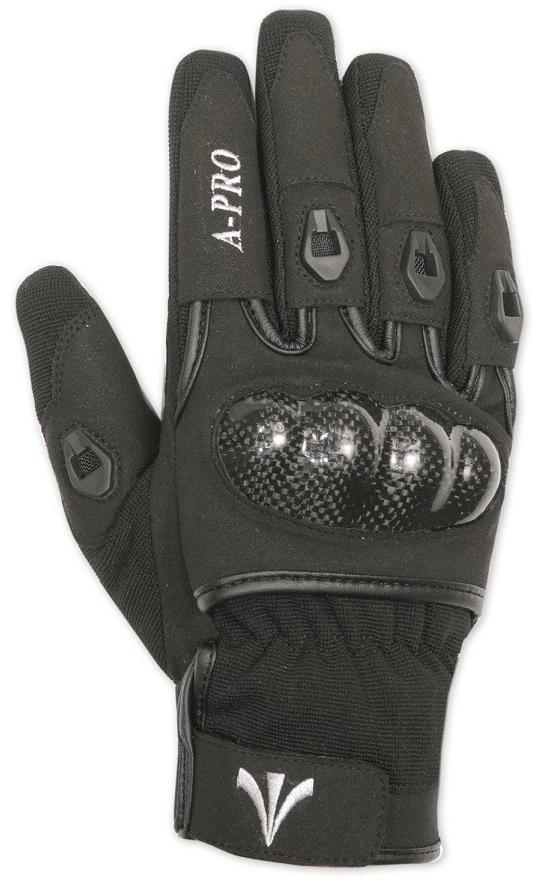 A-PRO PRESTIGE - černé textilní moto rukavice ,M