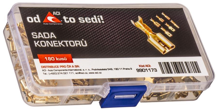 ACI sada neizolovaných konektorů faston (180 ks)