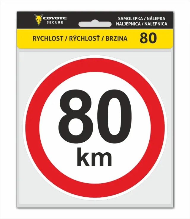 COYOTE SECURE Samolepka rychlost 80km
