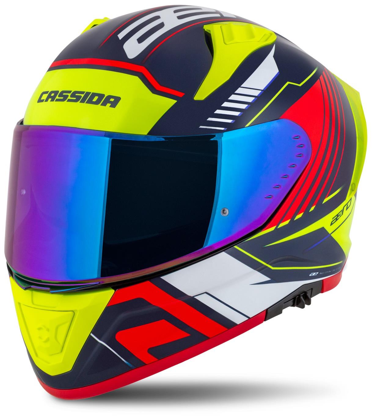 CASSIDA Aero Drome 2025, modrá met./žlutá/oranžová/červená/bílá, vel. XS