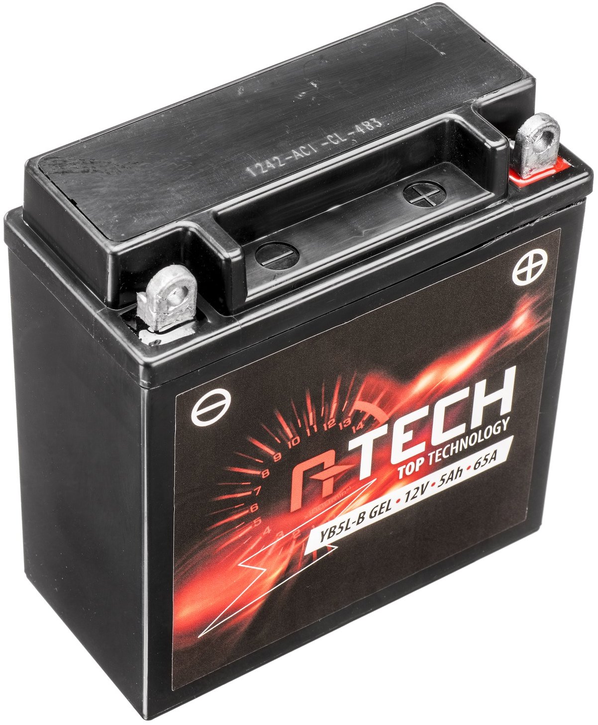 A-TECH baterie 12V, YB5L-B GEL, 5 Ah, 65 A, bezúdržbová GEL technologie, 120 × 60 × 130