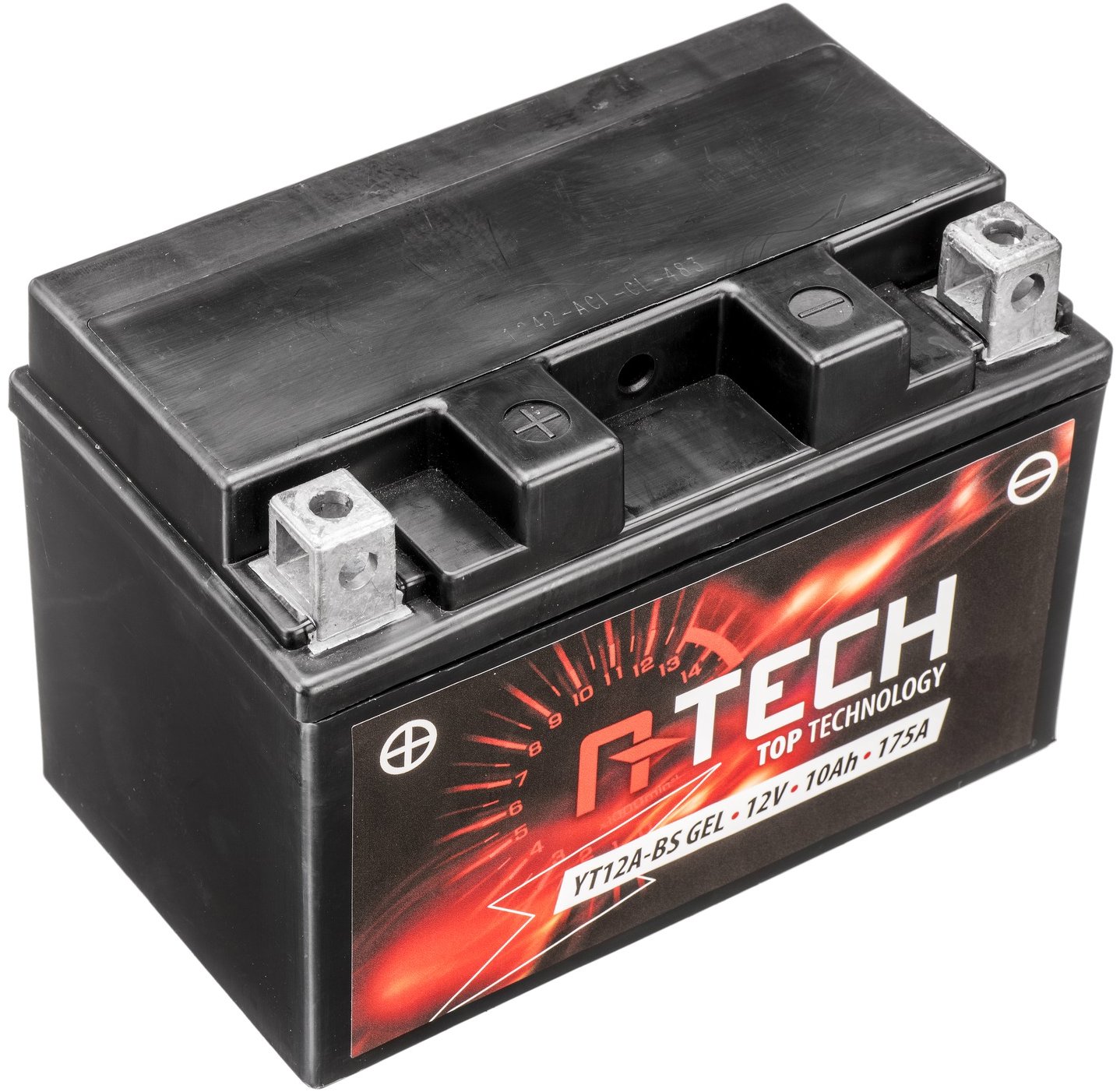A-TECH baterie 12V, YT12A-BS GEL, 10 Ah, 175 A, bezúdržbová GEL technologie, 150 × 88 × 105